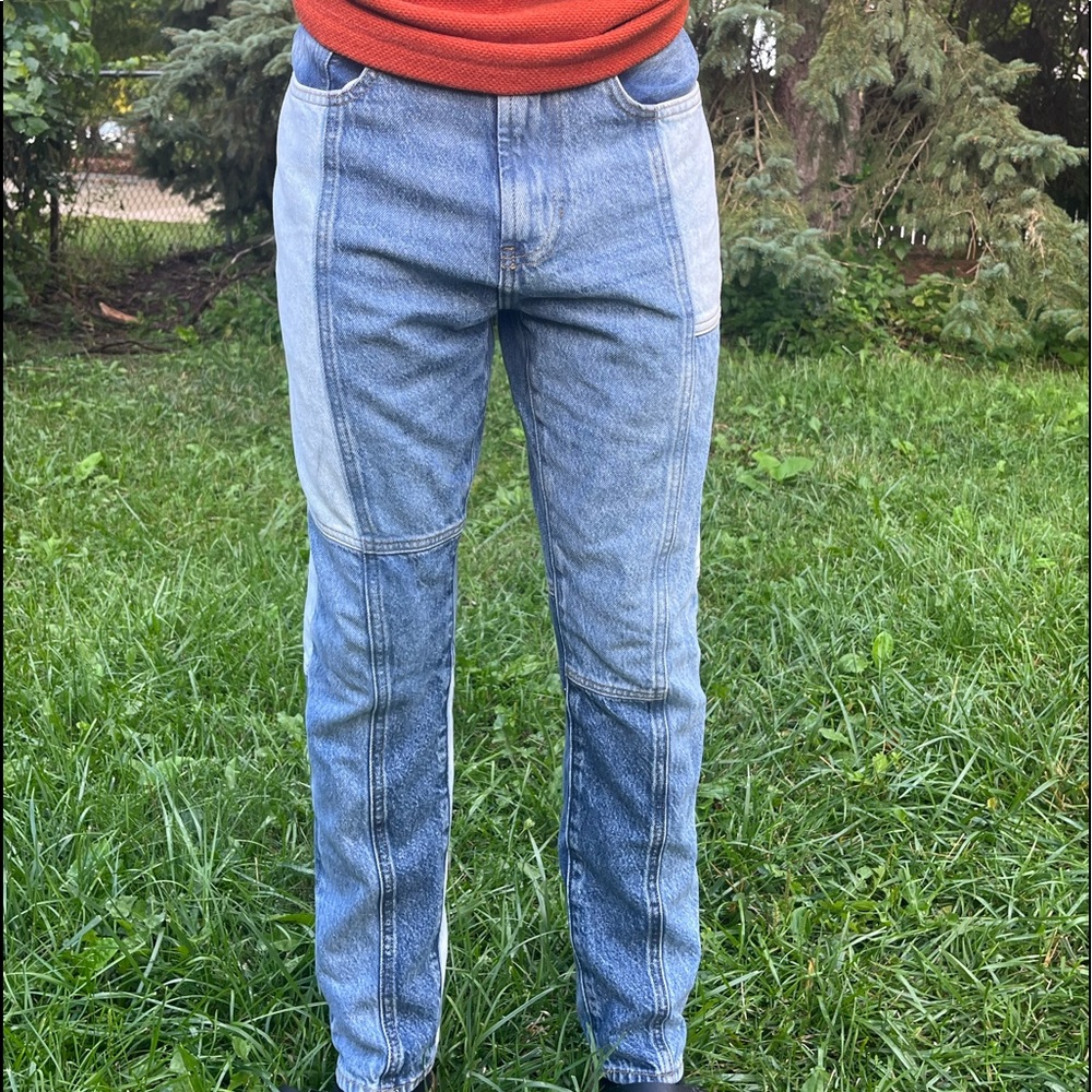 Men multi-colored jeans